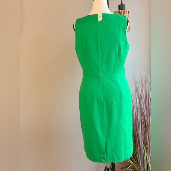 J. Crew Dress Green Textured Sleeveless Lined Midi Size 10 - Picture 3 of 7